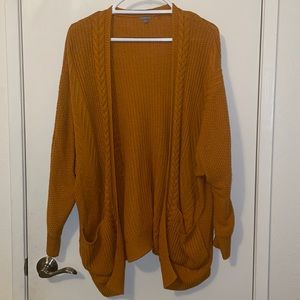 Charlotte Russe mustard yellow long sleeve cardigan in L